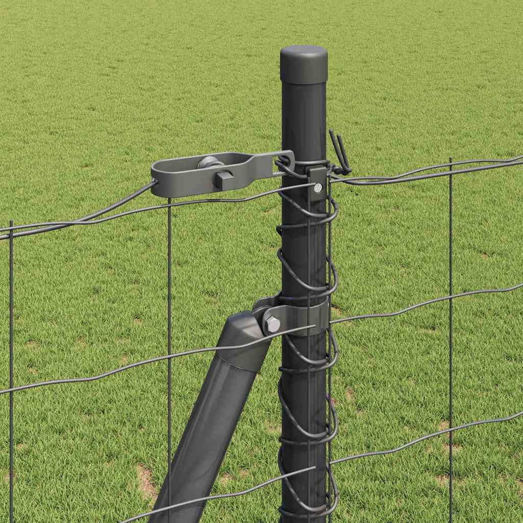 Îngrădire cu stâlpi Gri 1.6 x 10 m Oțel