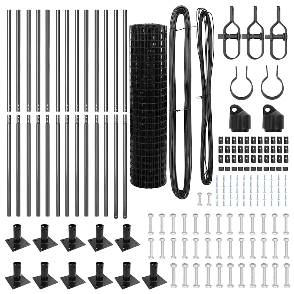 Gard cu Stâlp Gri 1,2 x 25 m Oțel