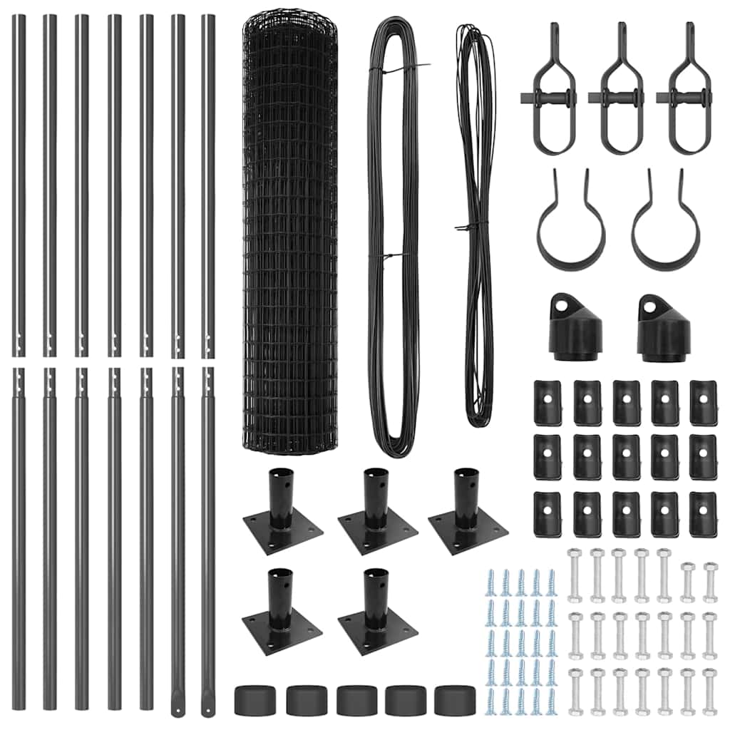 Gard cu Stâlp Gri 0,8 x 10 m Oțel