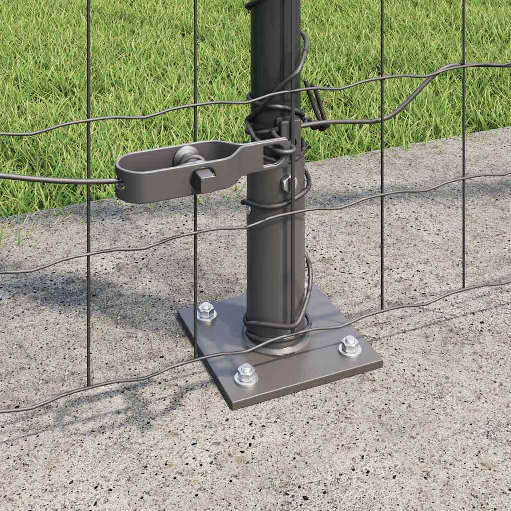 Gard cu Stâlp Gri 1,5 x 10 m Oțel