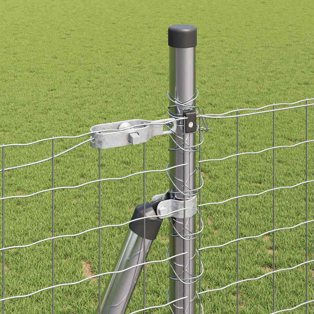 Îngrădire cu stâlpi Argintiu 1.5 x 10 m Oțel