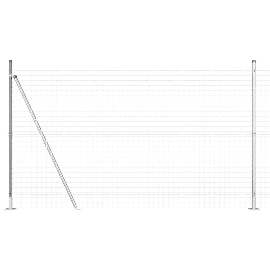 Îngrădire cu stâlpi Argintiu 1.5 x 10 m Oțel