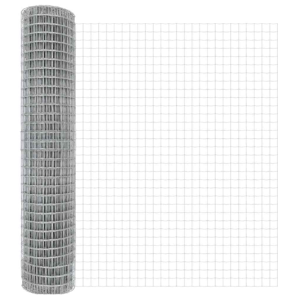 Îngrădire cu stâlpi Argintiu 1.6 x 10 m Oțel