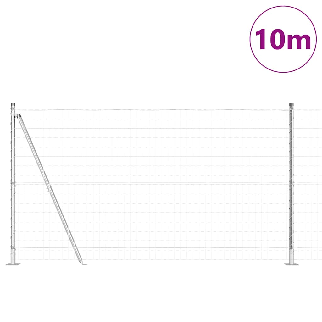 Gard cu Stâlp Argintiu 1,2 x 10 m Oțel