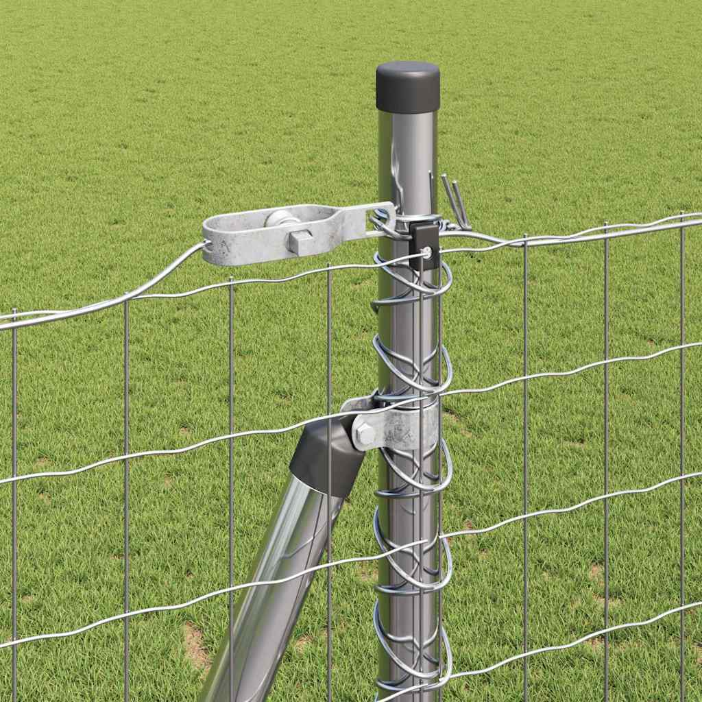 Gard cu Stâlp Argintiu 1,5 x 10 m Oțel