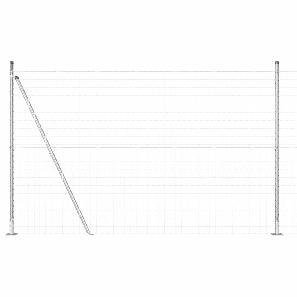 Gard cu Stâlp Argintiu 1,5 x 10 m Oțel