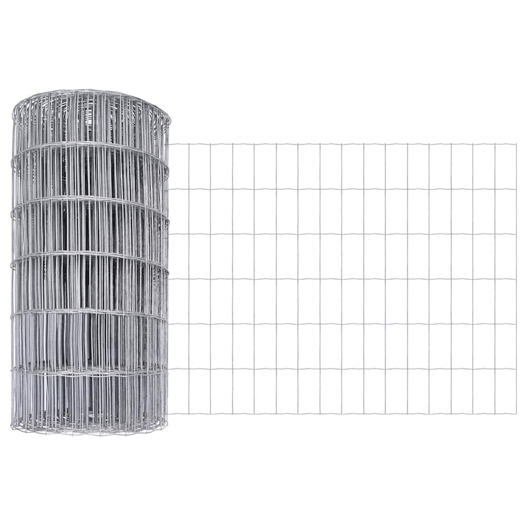 Gard cu Stâlp Argintiu 0,6 x 10 m Oțel