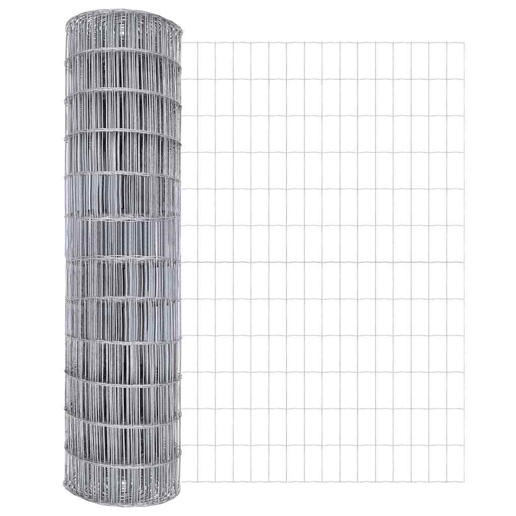 Gard cu Stâlp Argintiu 1 x 10 m Oțel