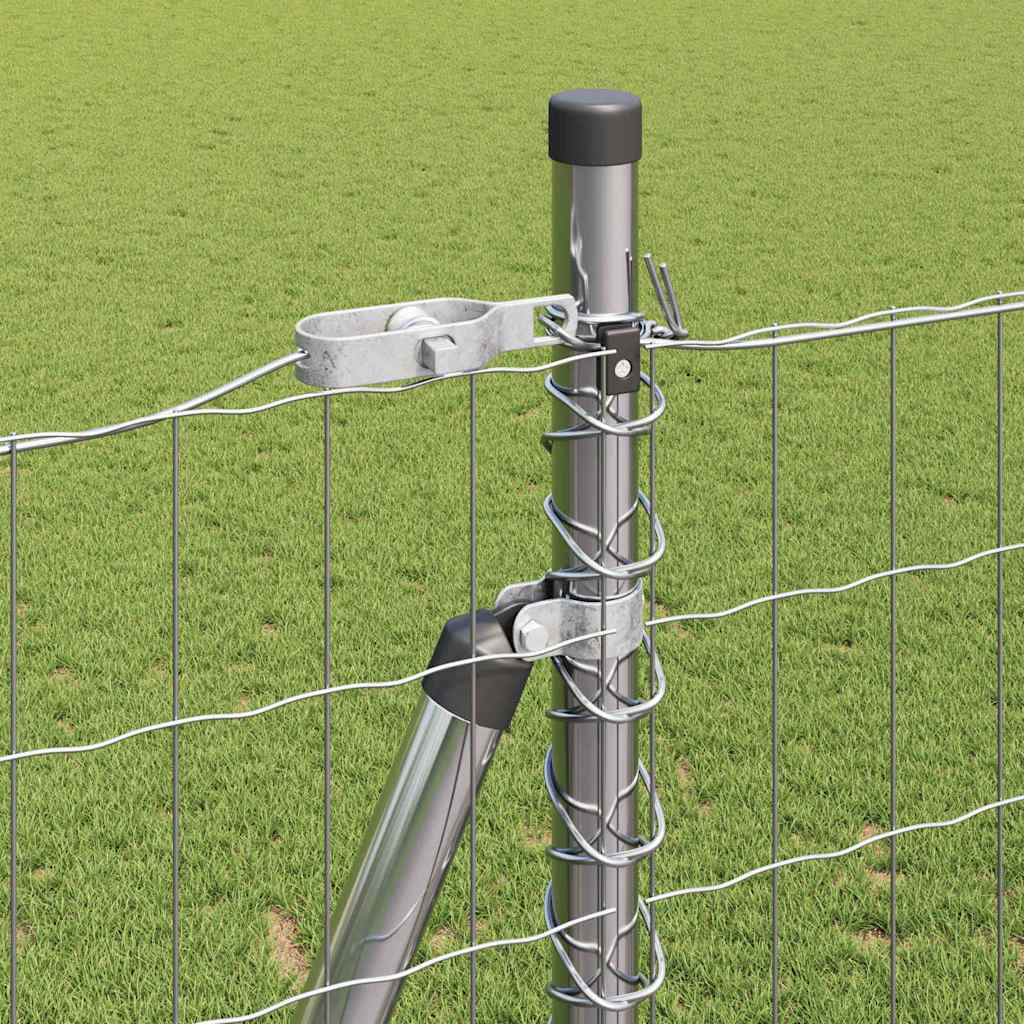 Îngrădire cu stâlpi Argintiu 1.5 x 10 m Oțel