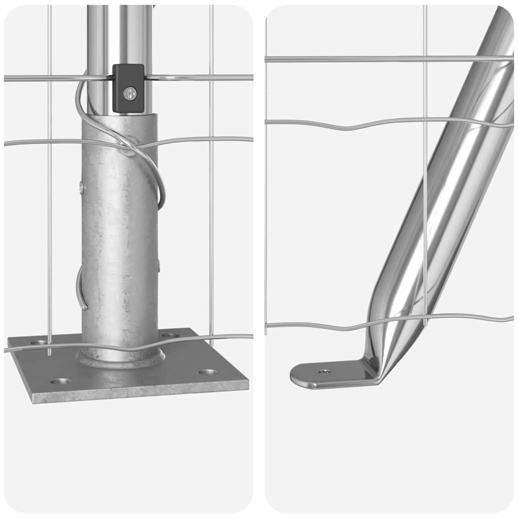 Gard cu Stâlp Argintiu 1 x 10 m Oțel