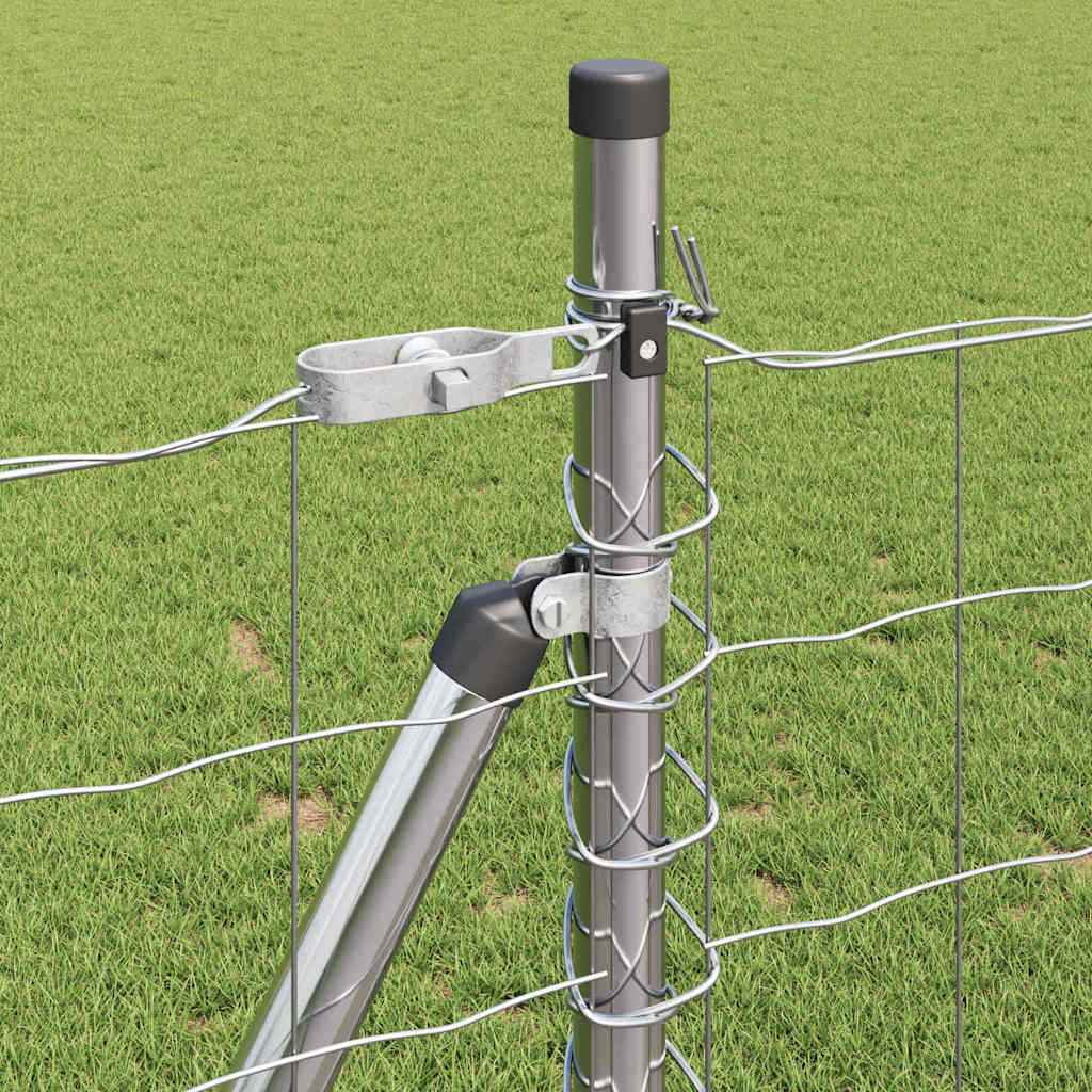 Gard cu Stâlp Argintiu 0,8 x 10 m Oțel