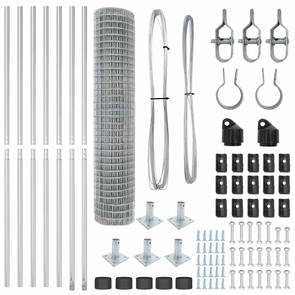 Gard cu Stâlp Argintiu 1,4 x 10 m Oțel