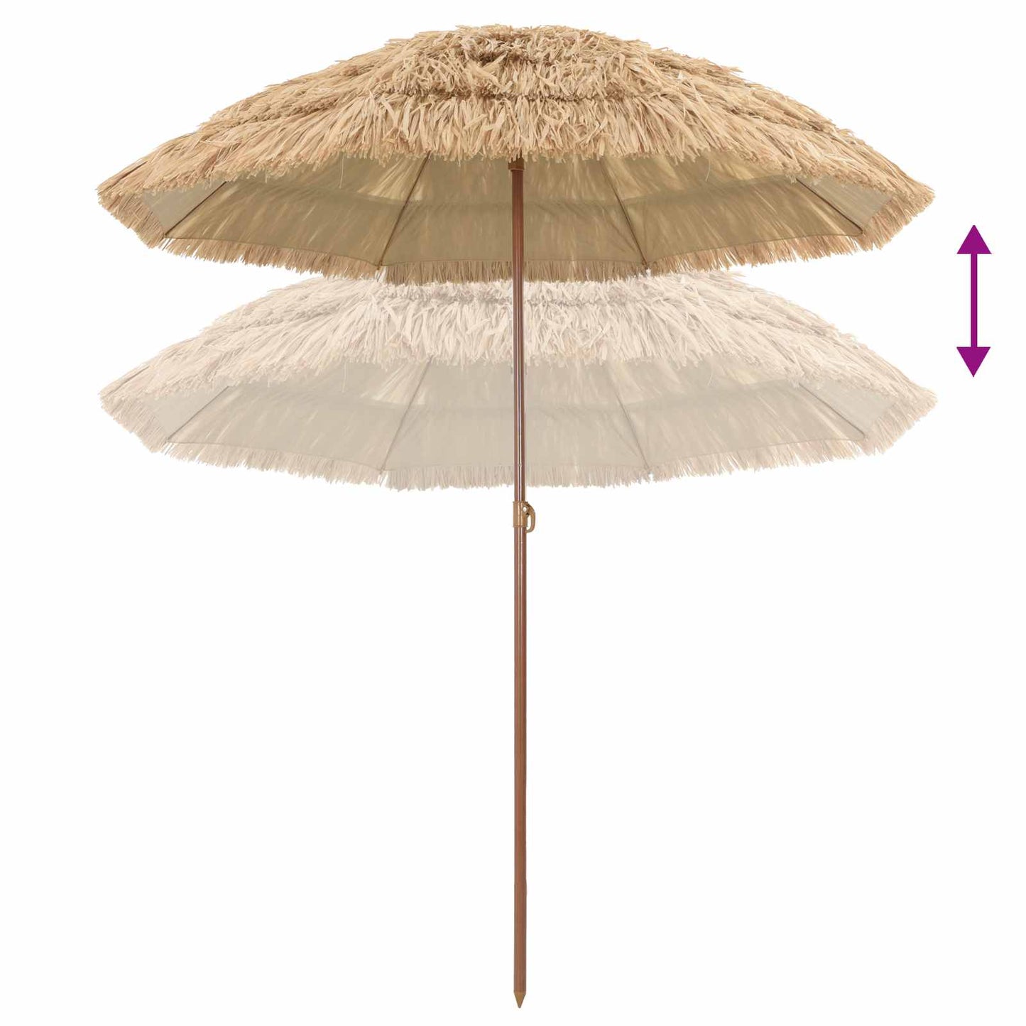 Parasol de Plajă natural 255 x 255 x 255 cm Poliester și oțel