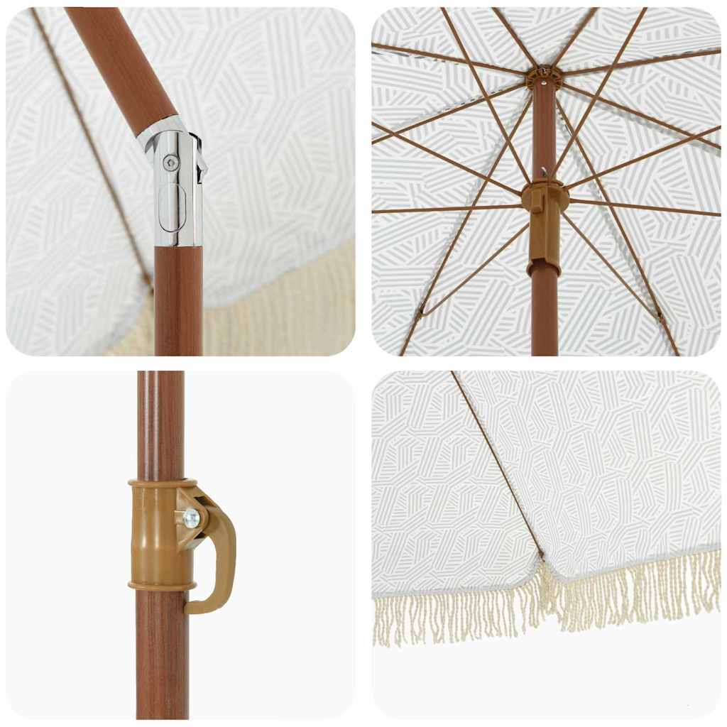 Parasol de Plajă Gri și alb 160 x 160 x 196 cm