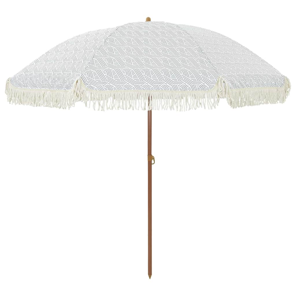 Parasol de Plajă Gri și alb 205 x 205 x 210 cm