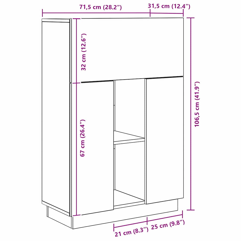 Birou cu raft Lemn Vechi 71.5 x 31.5 x 106.5 cm Lemn compozit