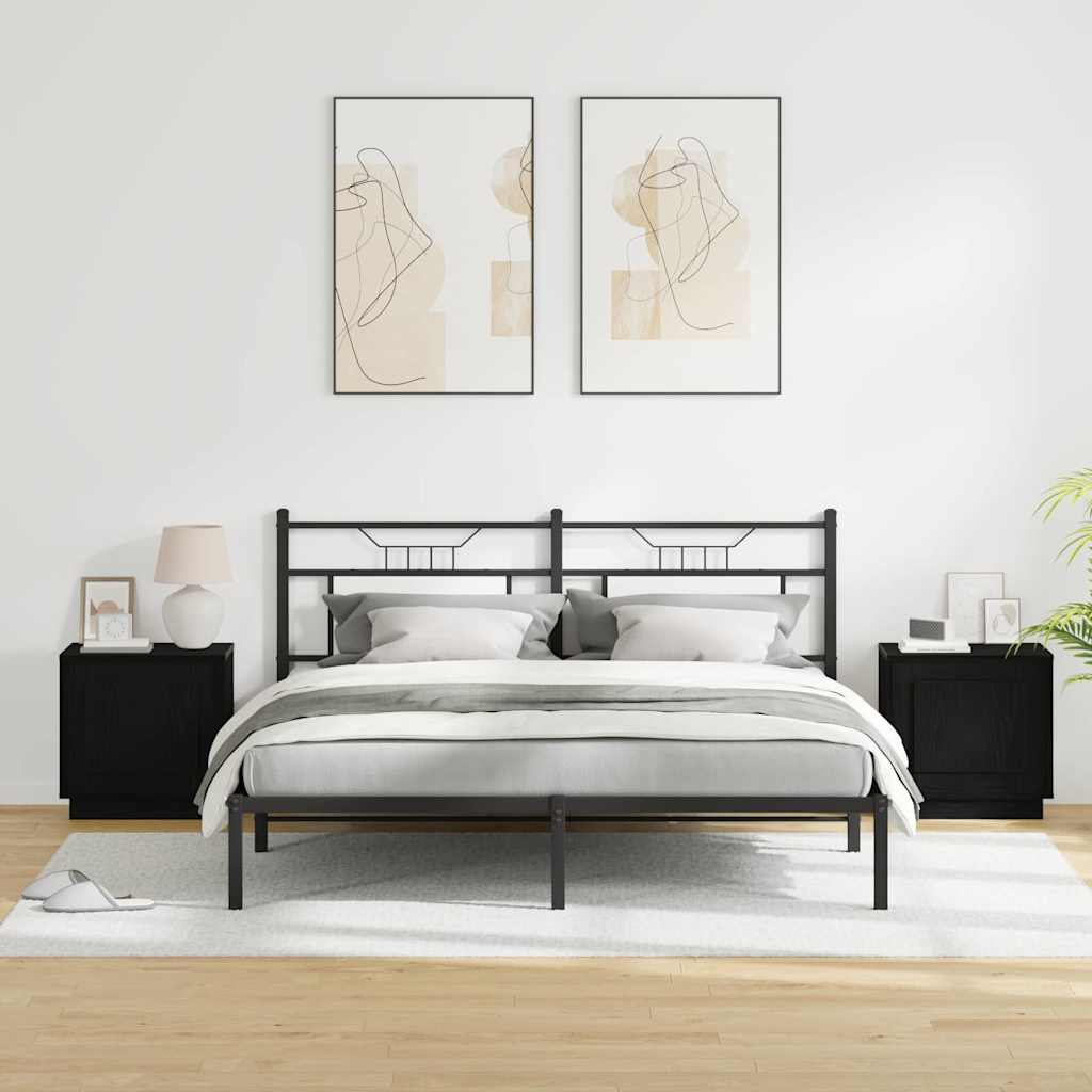 Dulap de noapte 2 pcs Negru 44 x 34,5 x 45 cm Lemn compozit