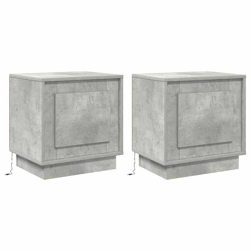 Dulap de noapte 2 pcs Gri din beton 44 x 34,5 x 45 cm