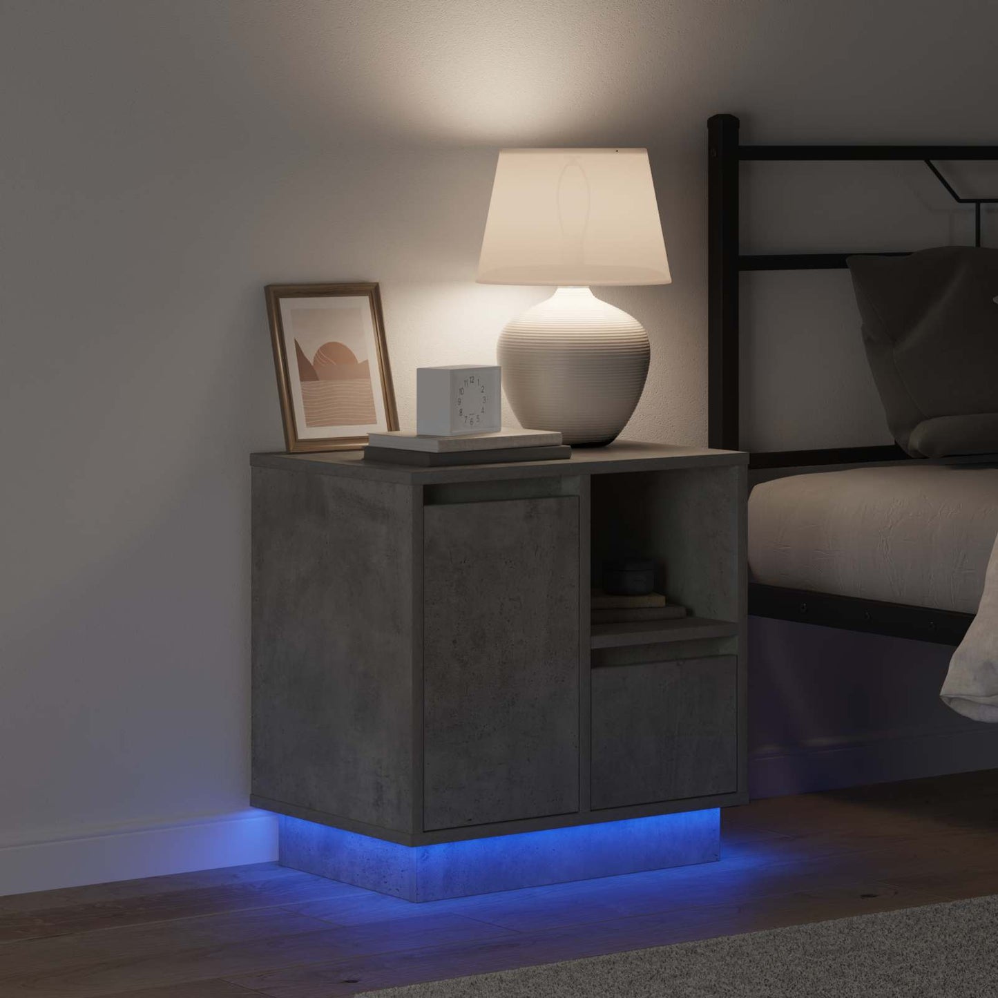 Dulap de noapte Gri din beton 50 x 34,5 x 50 cm Lemn compozit