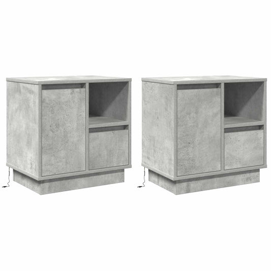 Dulap de noapte cu sertar 2 pcs Gri din beton 50 x 34,5 x 50 cm