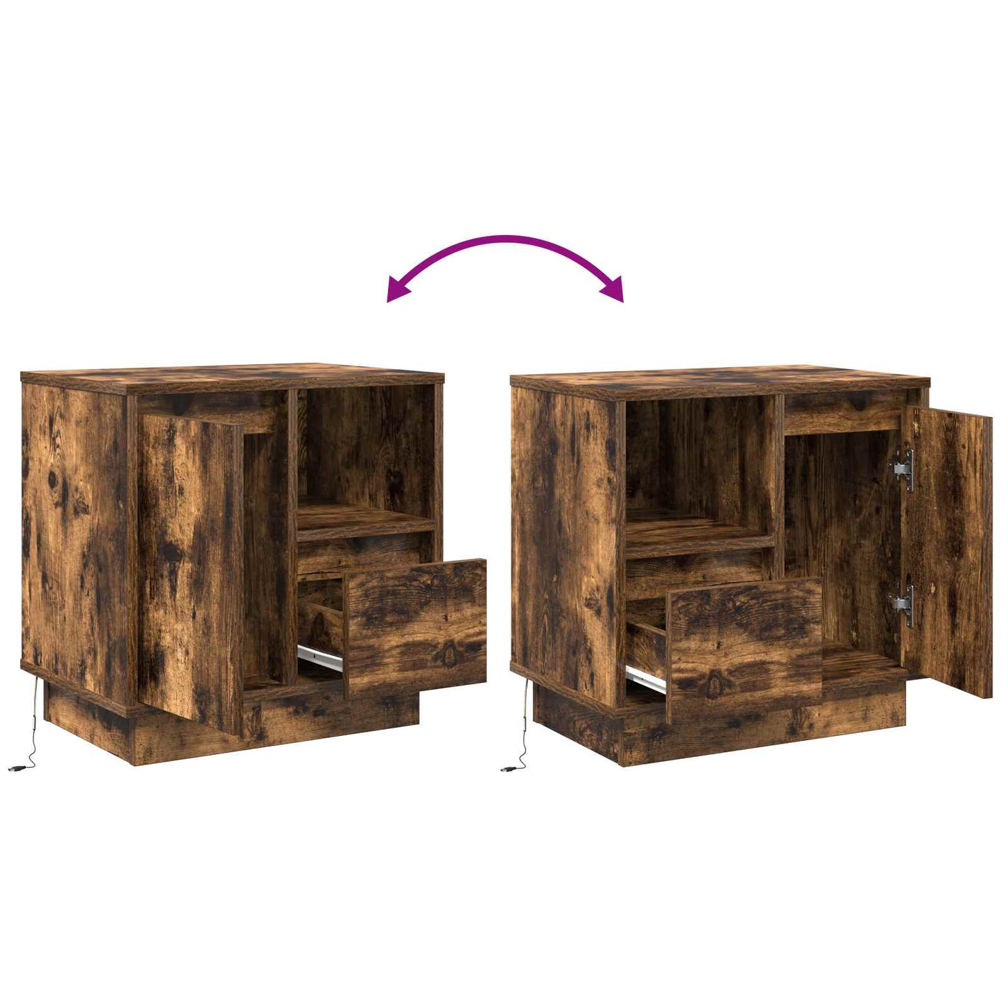 Dulap de noapte Stejar fumuriu 50 x 34,5 x 50 cm Lemn compozit