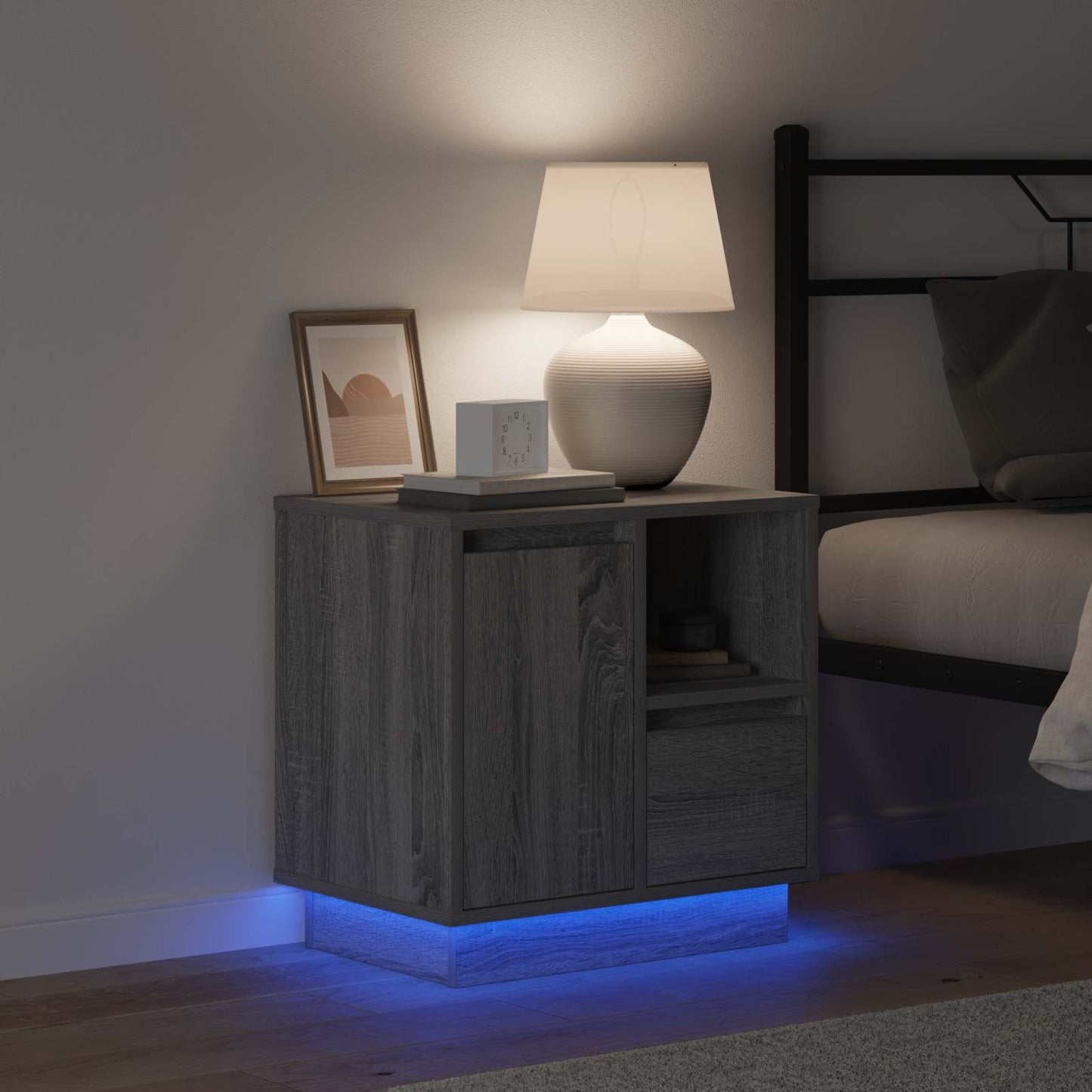 Dulap de noapte cu sertar Gri 50 x 34,5 x 50 cm Lemn compozit