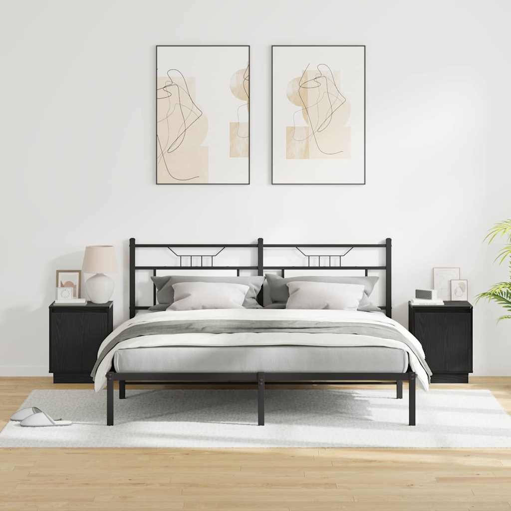 Dulap de noapte 2 pcs Stejar Negru 39 x 34,5 x 50 cm