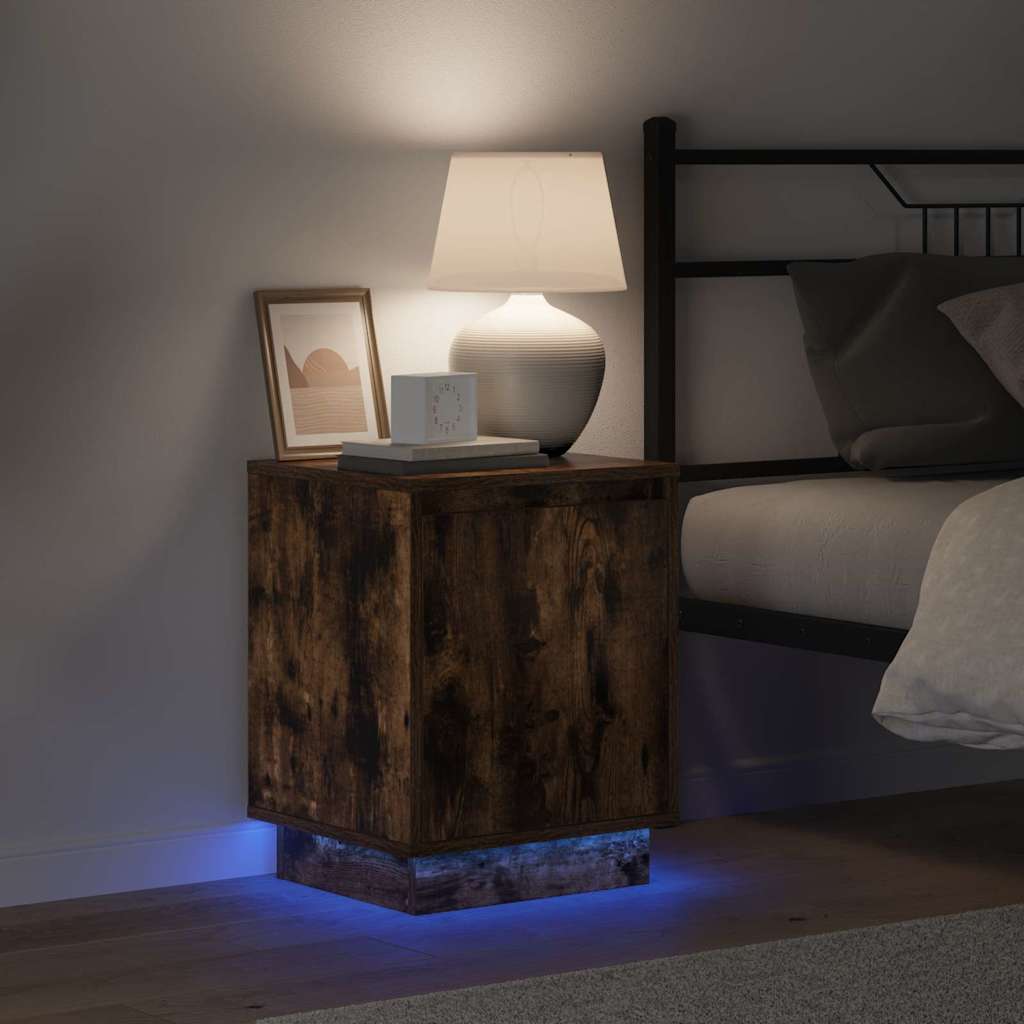 Dulap de noapte cu 2 pcs Stejar fumuriu 39 x 34.5 x 50 cm