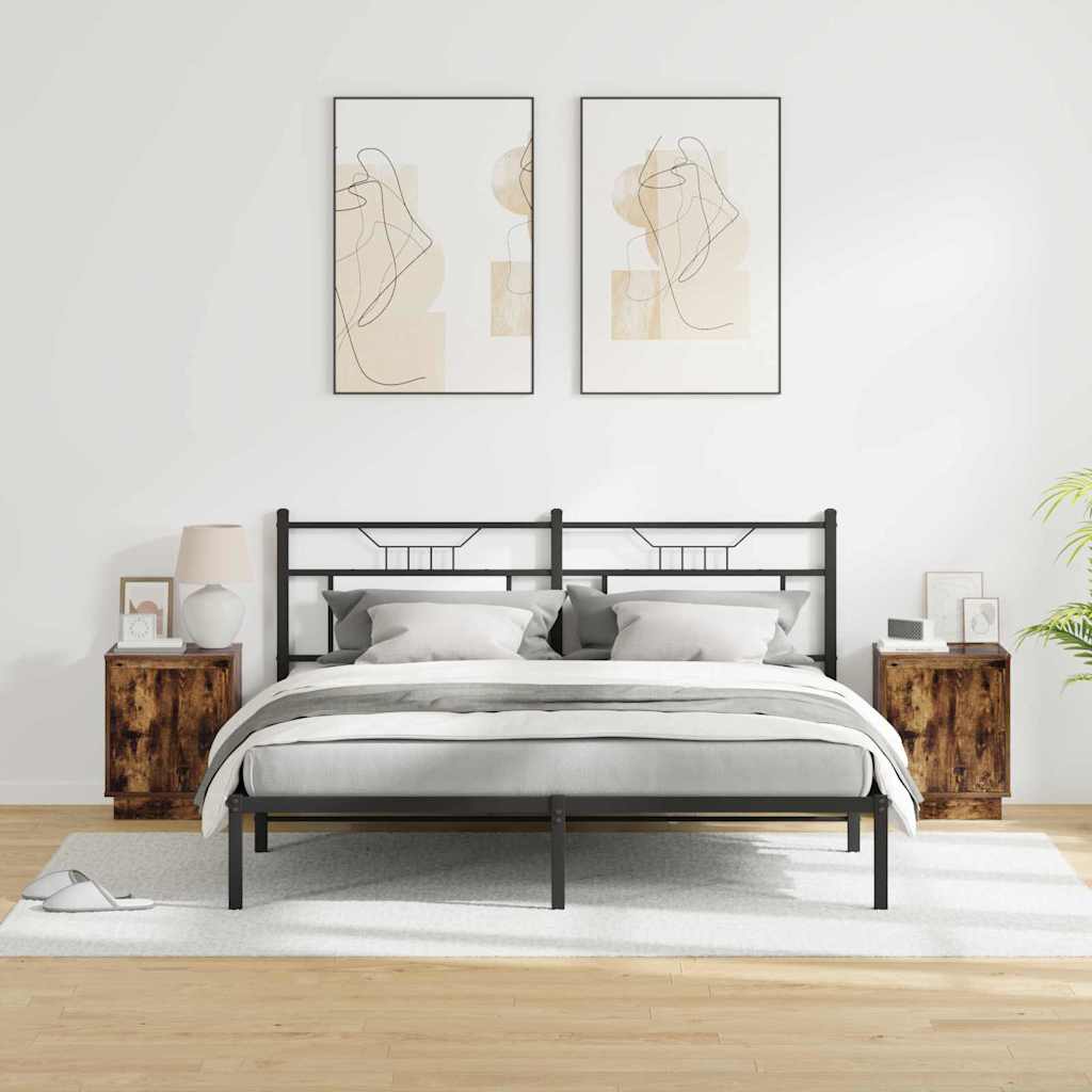 Dulap de noapte cu 2 pcs Stejar fumuriu 39 x 34.5 x 50 cm