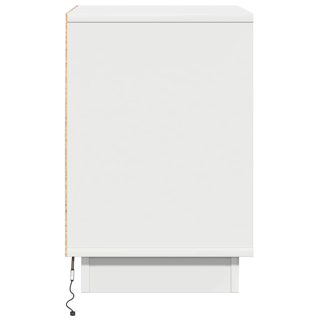 Dulap de noapte cu sertar Alb 39 x 34,5 x 50 cm Lemn compozit