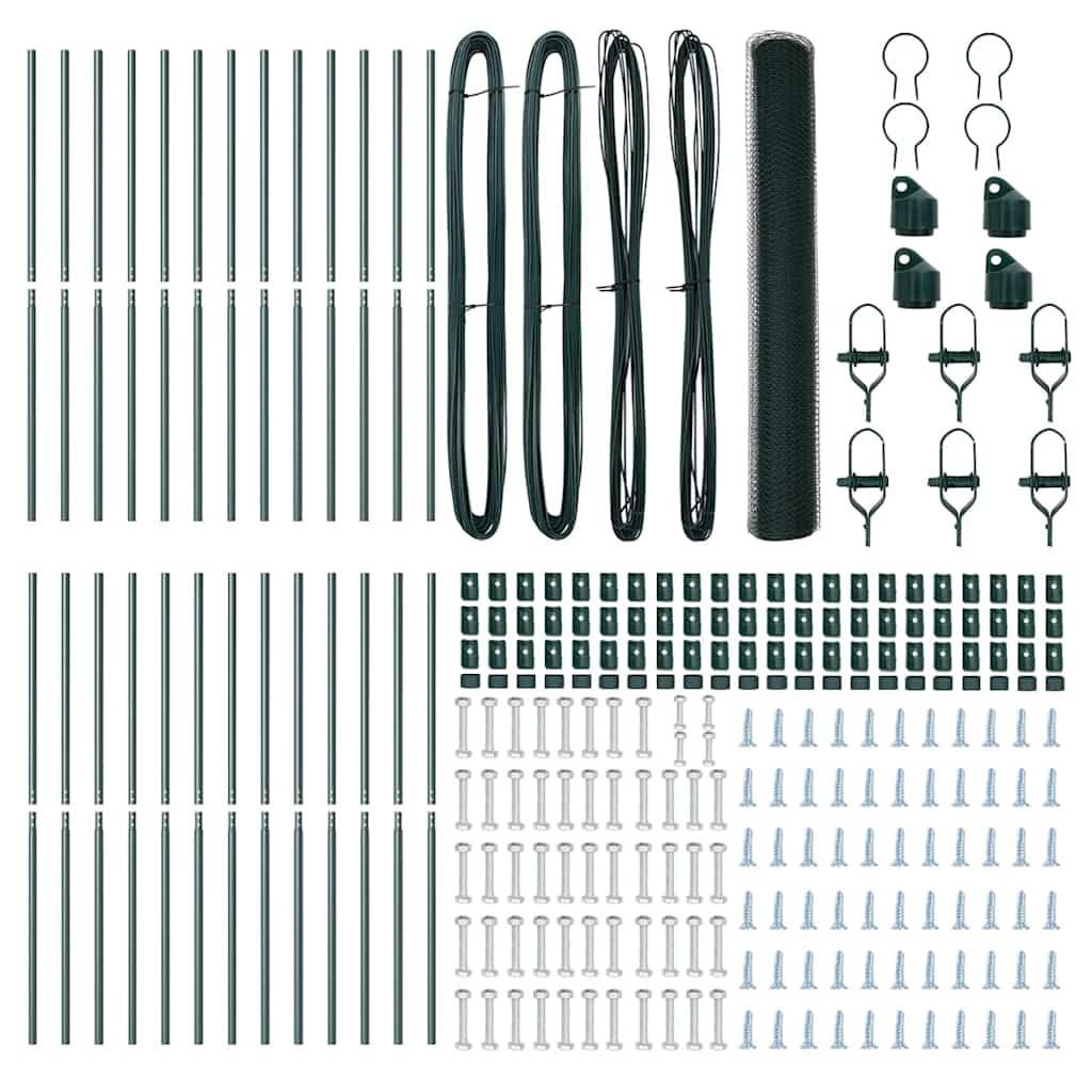 Stâlp de gard. Verde 50 x 1,2 m (plasă de 13 mm) Oțel și PVC