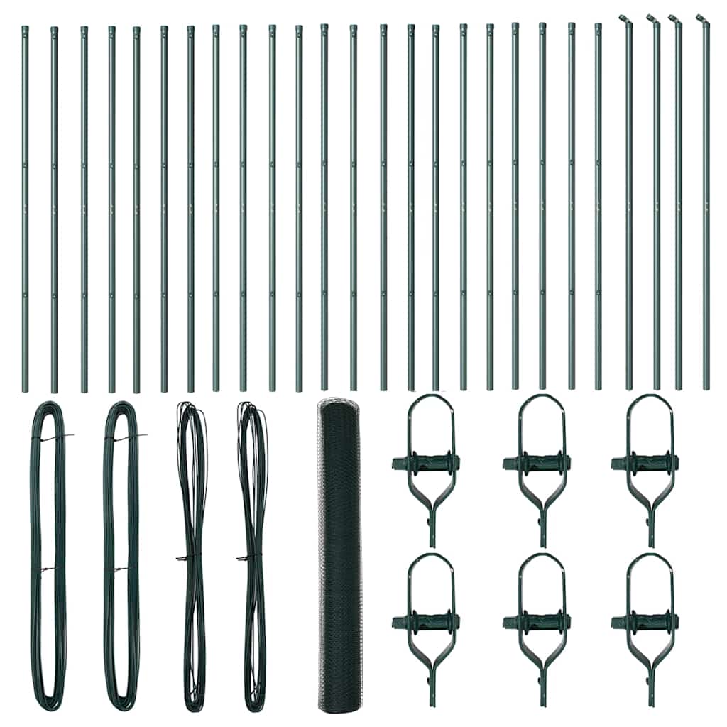 Stâlp de gard. Verde 50 x 1,4 m (plasă de 25 mm) Oțel și PVC