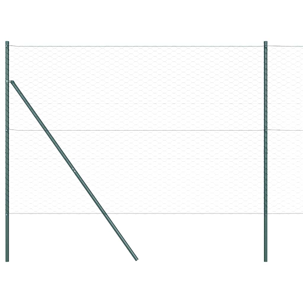 Stâlp de gard. Verde 50 x 1,5 m (plasă de 50 mm) Oțel și PVC