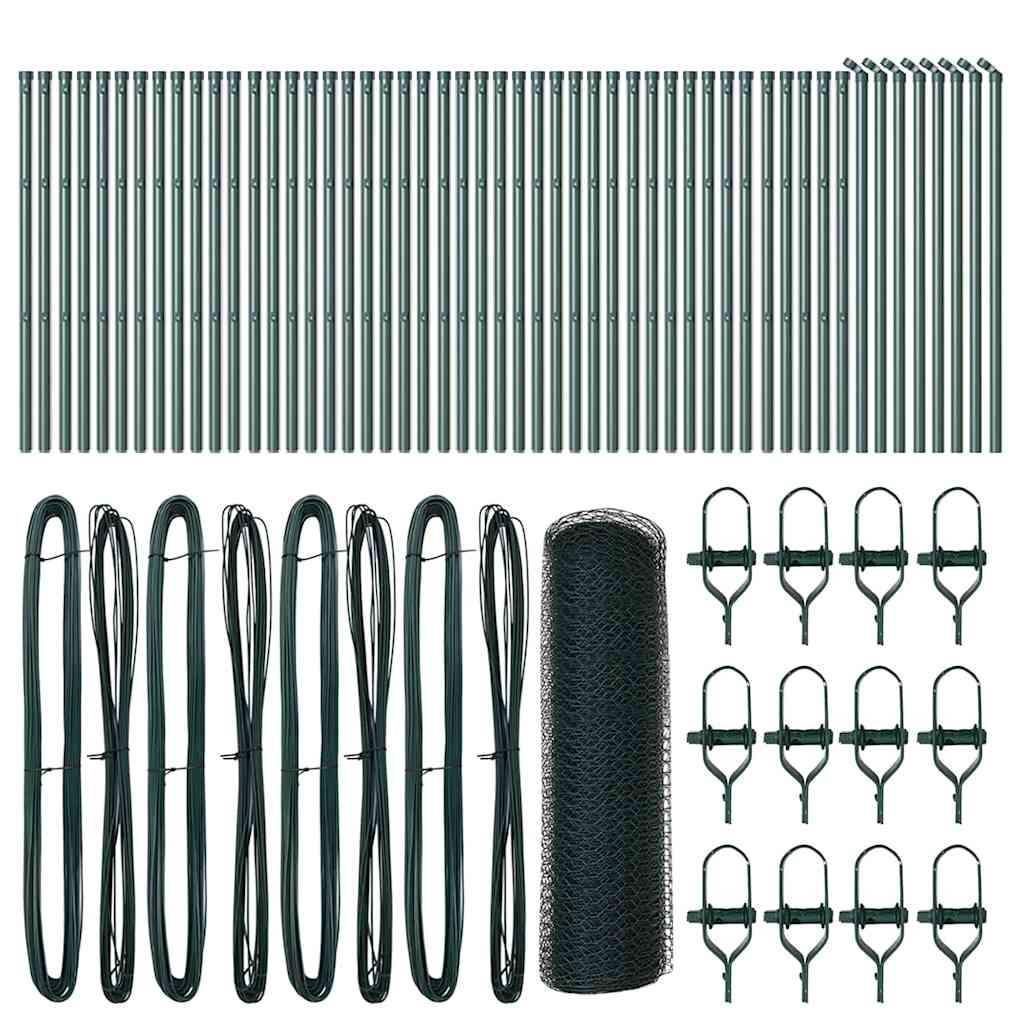 Stâlp de gard. Verde 100 x 0,6 m (plasă de 25 mm) Oțel și PVC