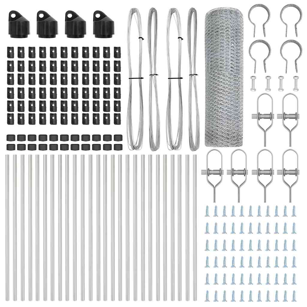 Stâlp de gard. Argintiu 50 x 0,8 m (plasă de 25 mm) Oțel
