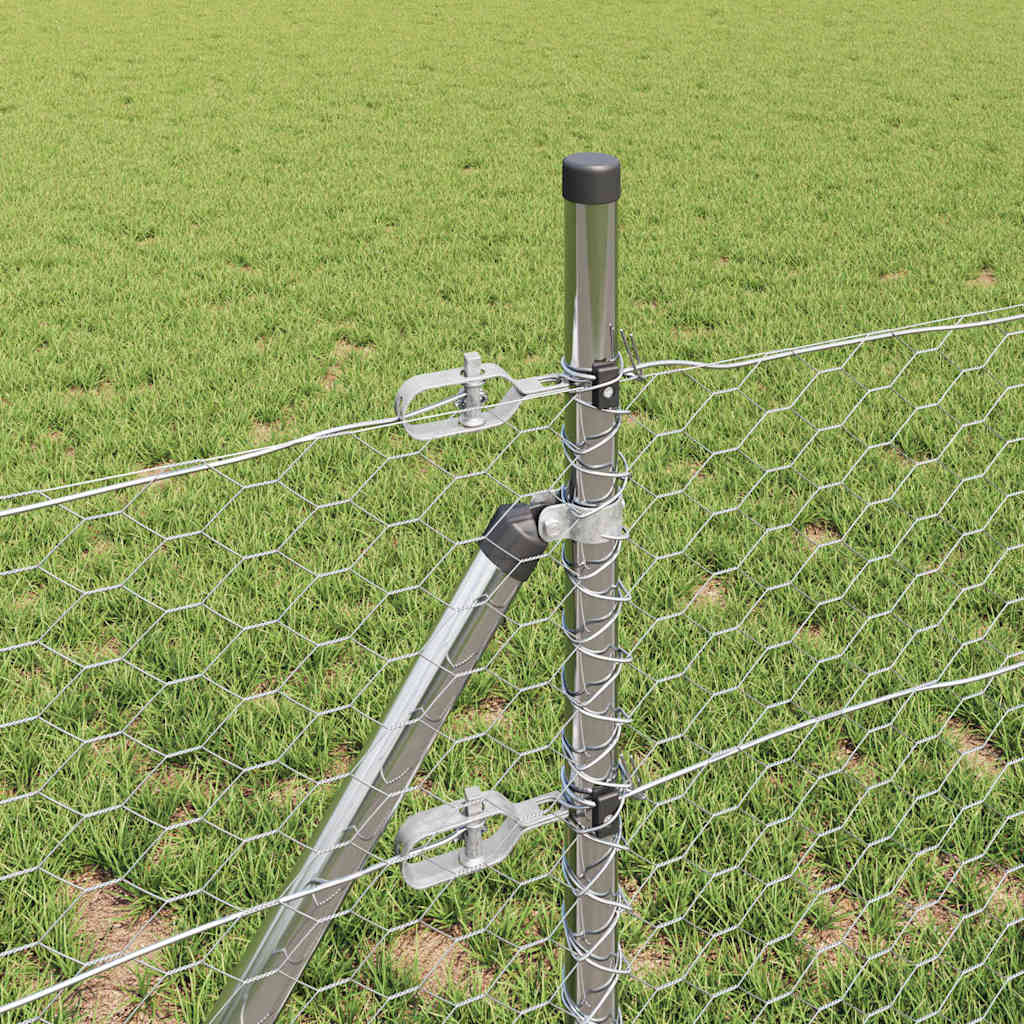 Stâlp de gard. Argintiu 100 x 0,8 m (plasă de 36 mm) Oțel