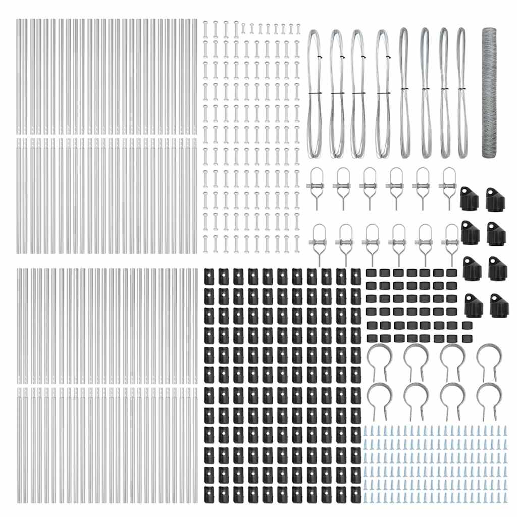 Stâlp de gard. Argintiu 100 x 1 m (plasă de 50 mm) Oțel
