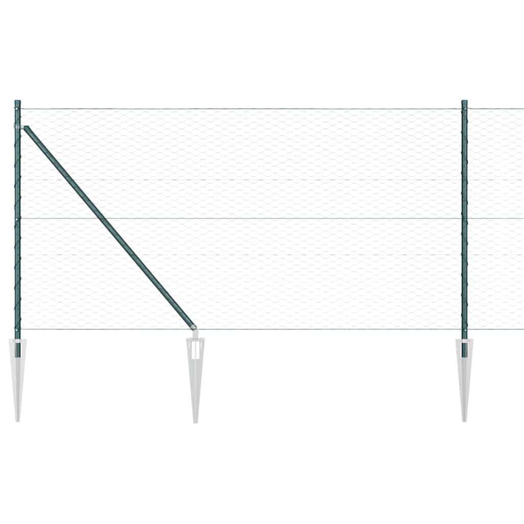 Stâlp de gard. Verde 50 x 1 m (plasă de 36 mm) Oțel și PVC