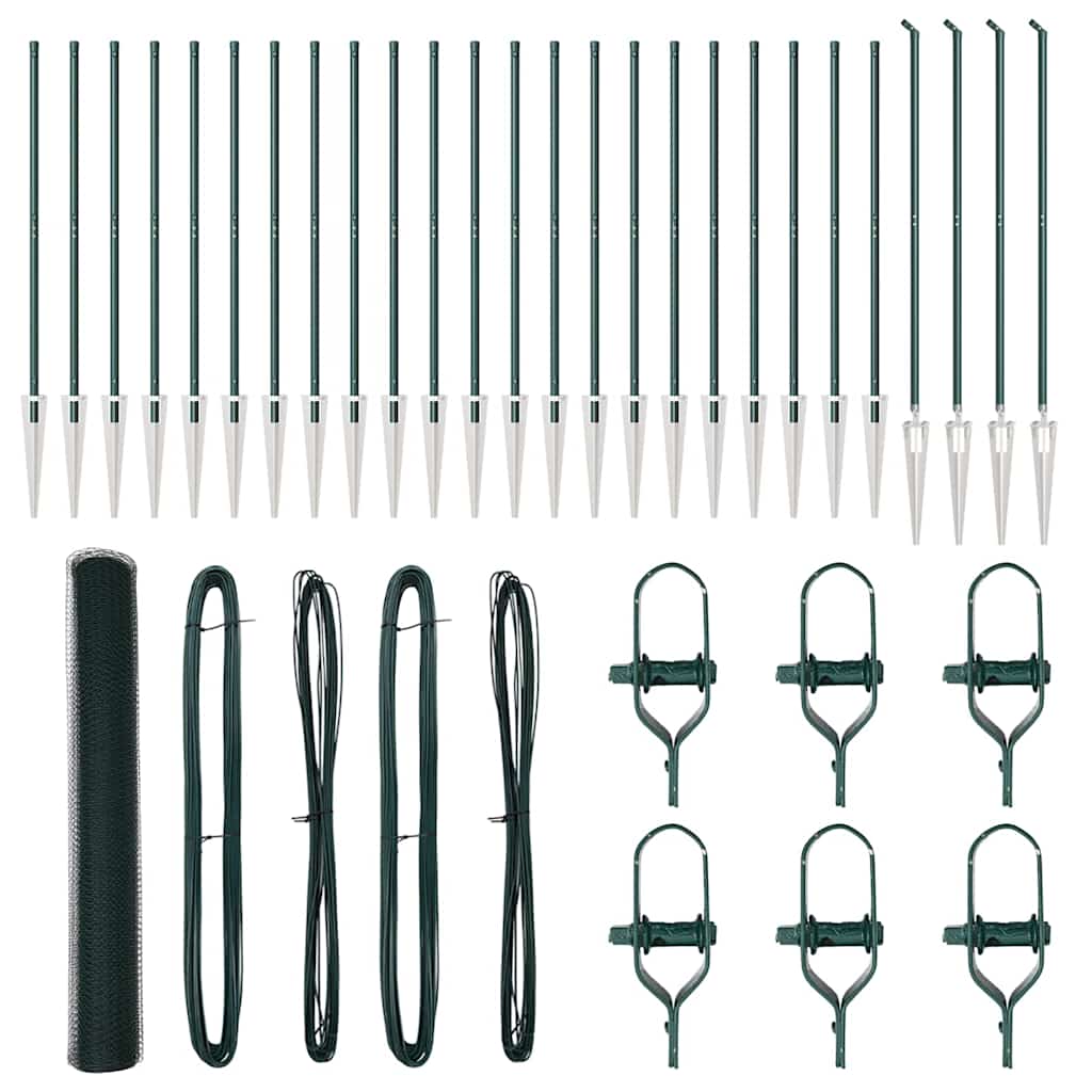 Stâlp de gard. Verde 50 x 1,2 m (plasă de 13 mm) Oțel și PVC