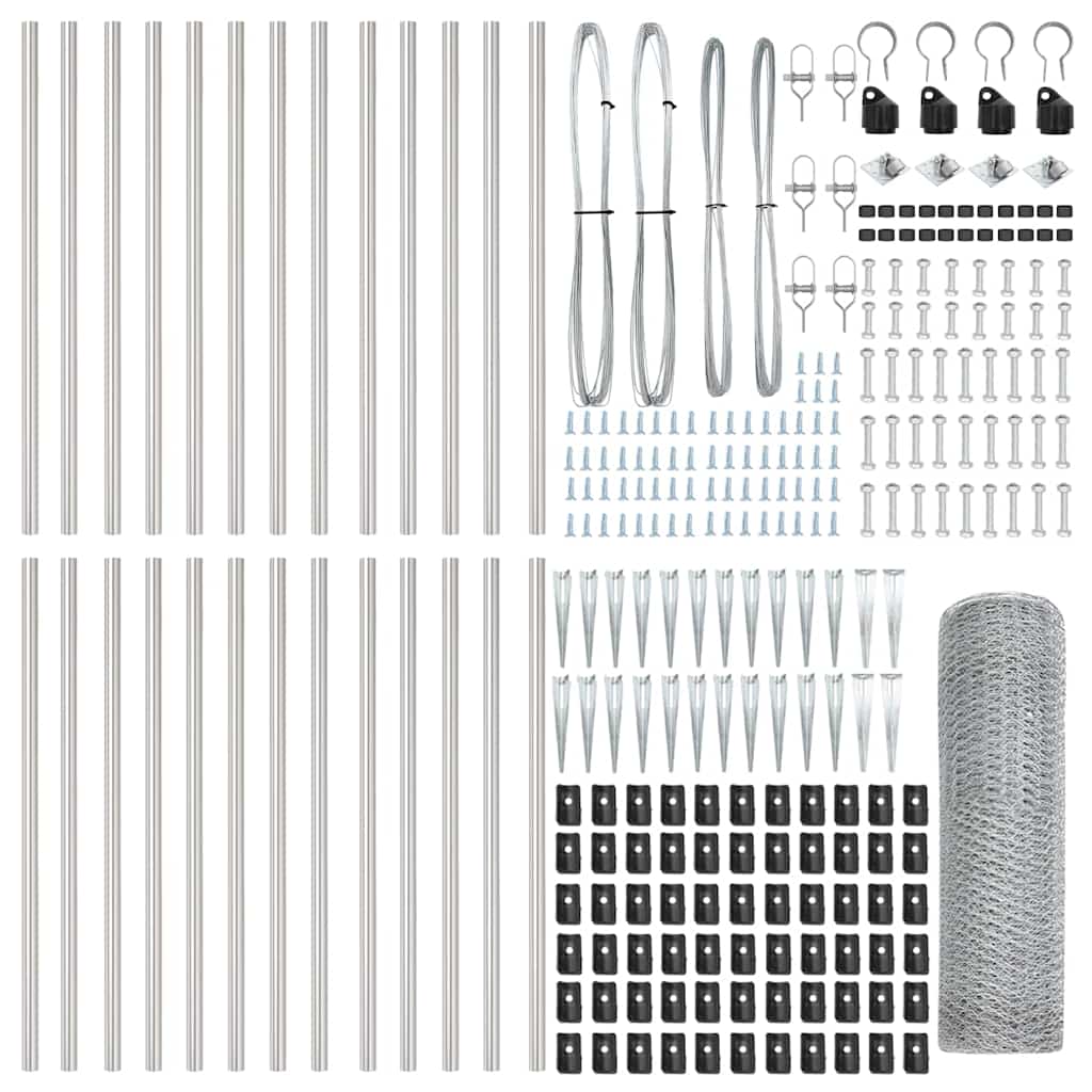 Stâlp de gard. Argintiu 50 x 0,8 m (plasă de 25 mm) Oțel