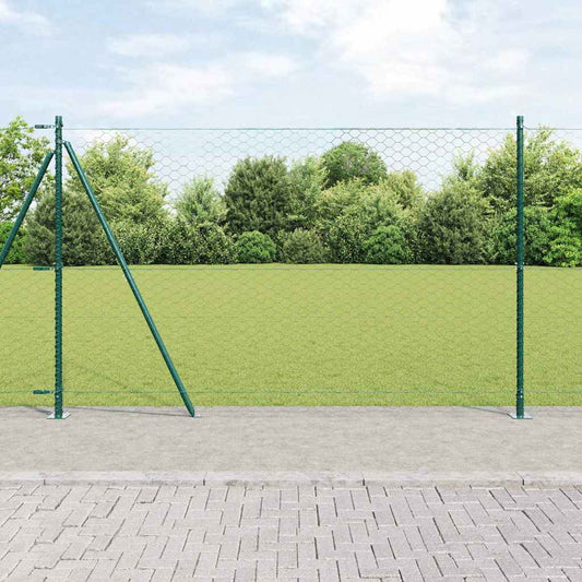 Stâlp de gard. Verde 50 x 1,4 m (plasă de 50 mm) Oțel și PVC