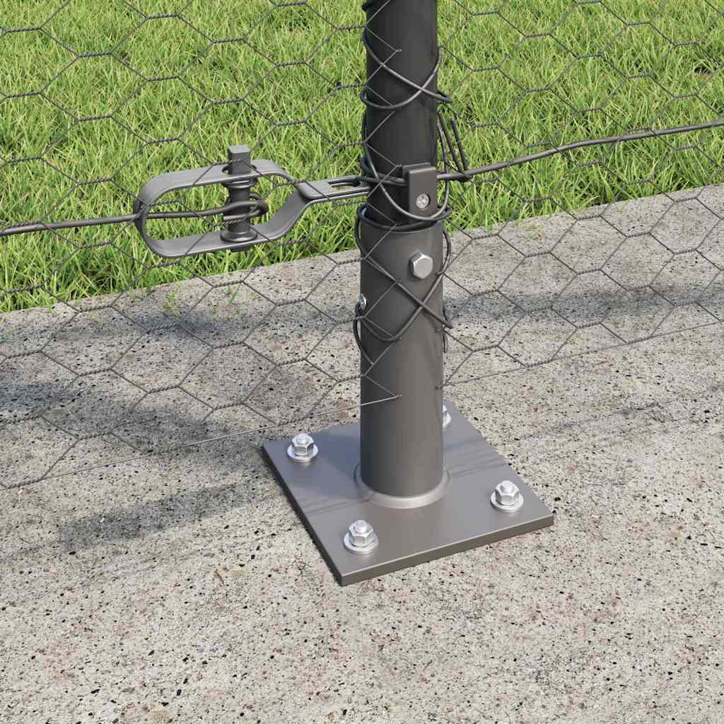 Stâlp de gard. Gri 50 x 1,2 m (25 mm plasă) Oțel și PVC