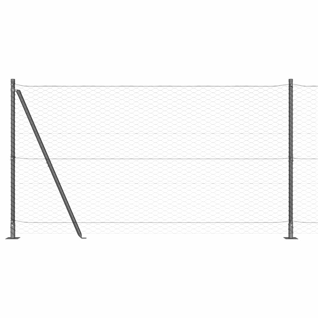 Stâlp de gard. Gri 50 x 1,2 m (plasă de 36 mm) Oțel și PVC