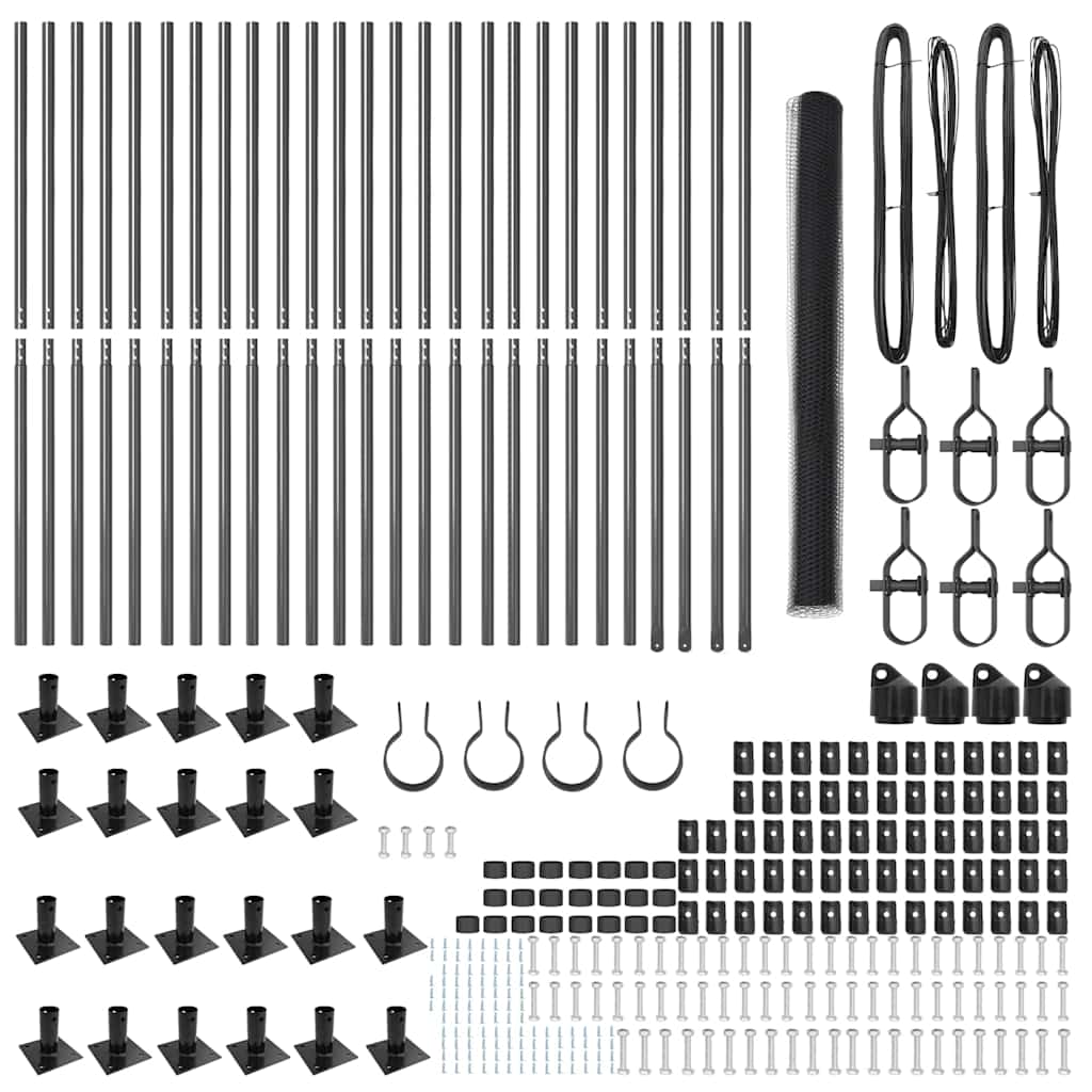 Stâlp de gard. Gri 50 x 1,4 m (plasă de 25 mm) Oțel și PVC