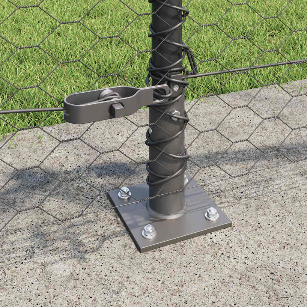 Stâlp de gard. Gri 100 x 0,5 m (plasă de 36 mm) Oțel și PVC