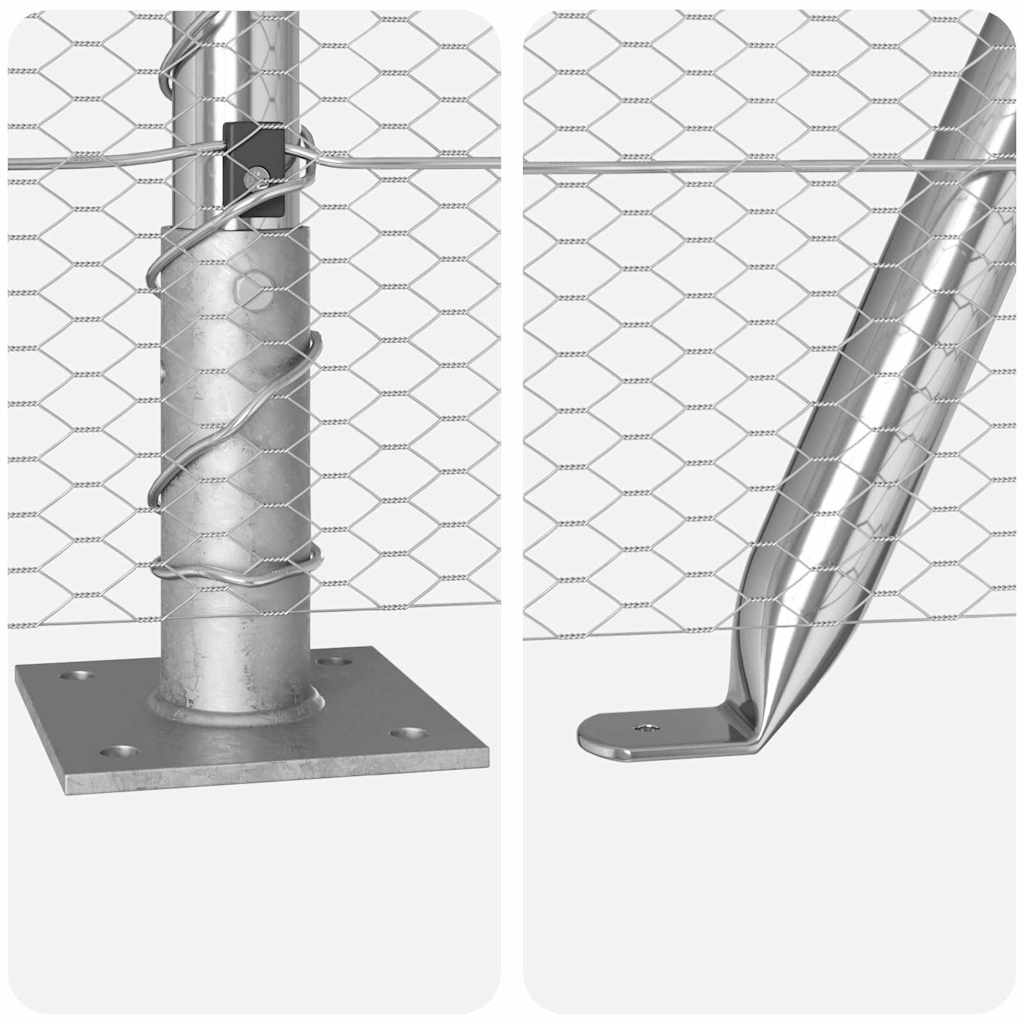 Stâlp de gard. Argintiu 10 x 0,4 m (plasă de 13 mm) Oțel
