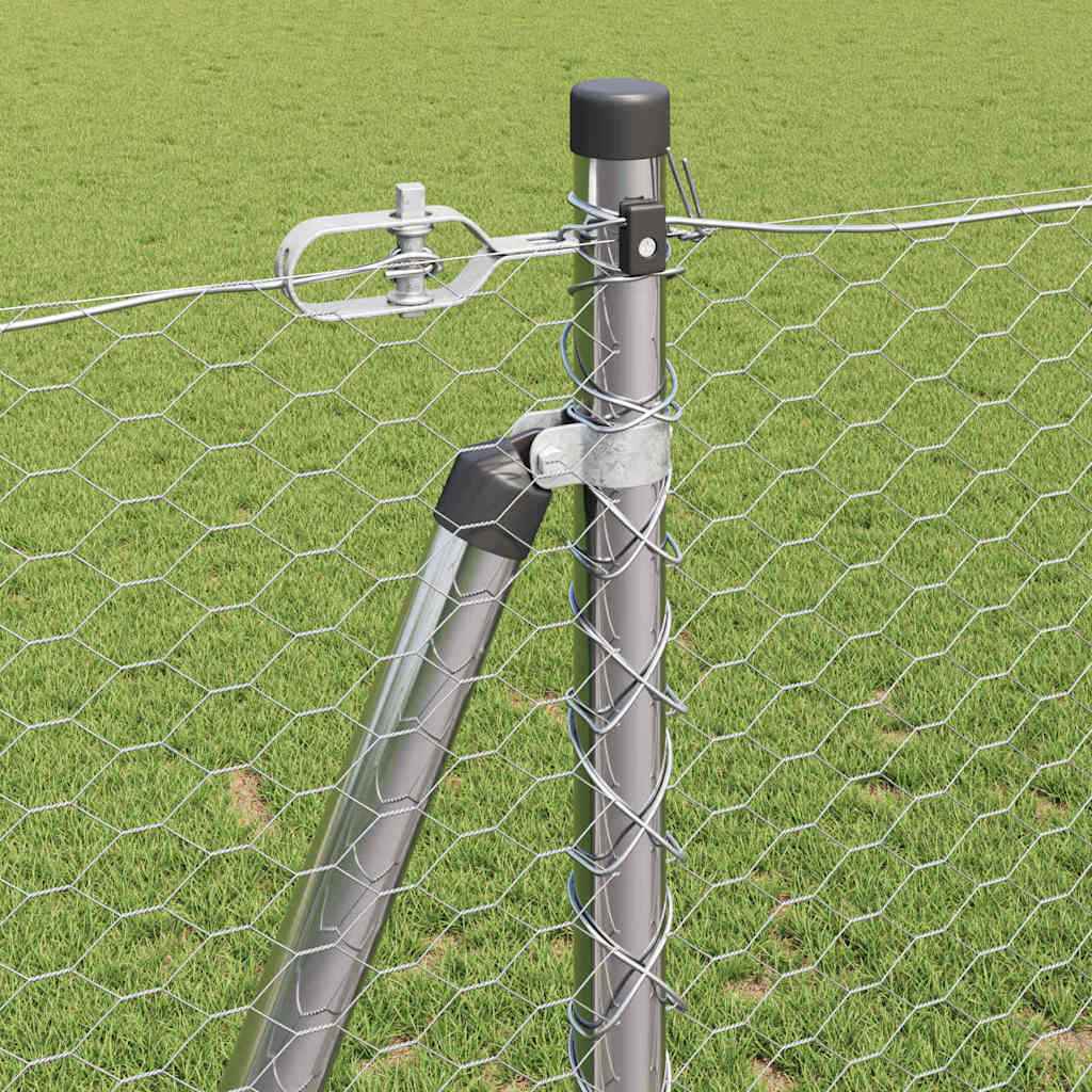 Stâlp de gard. Argintiu 10 x 1,2 m (plasă de 25 mm) Oțel