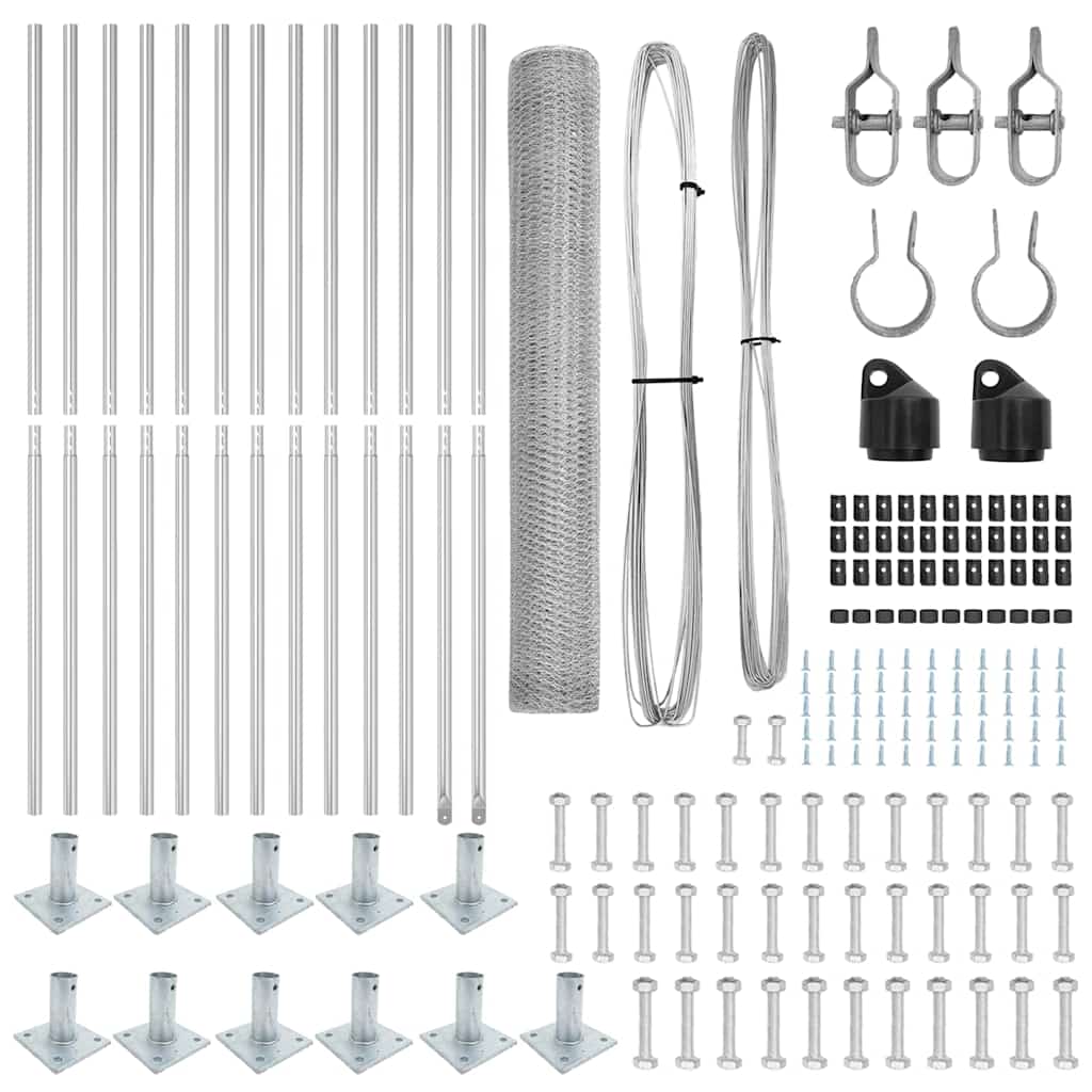 Stâlp de gard. Argintiu 25 x 0,8 m (plasă de 13 mm) Oțel