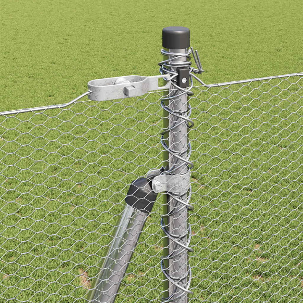 Stâlp de gard. Argintiu 25 x 1,6 m (plasă de 13 mm) Oțel