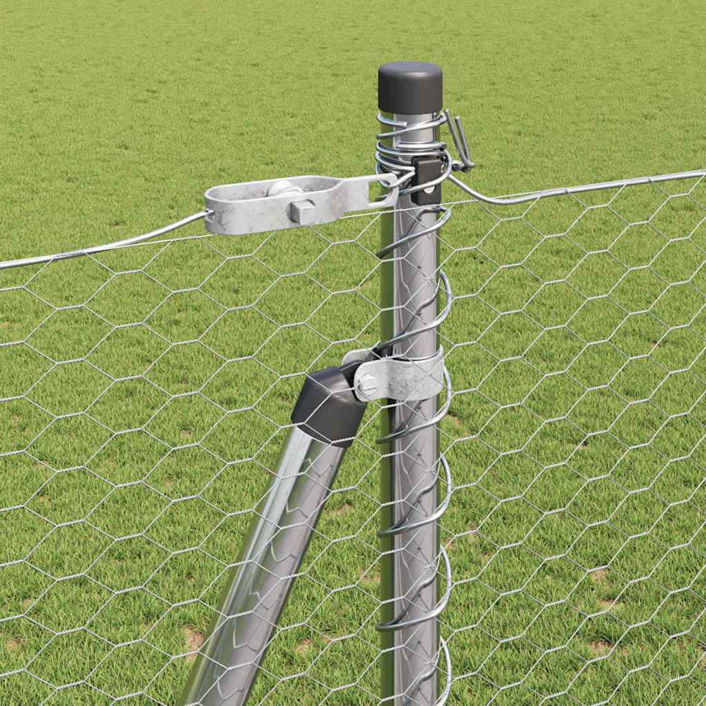 Stâlp de gard. Argintiu 25 x 1,6 m (plasă 25 mm) Oțel